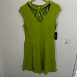 New York & Company Green Cut Out Mini Dress